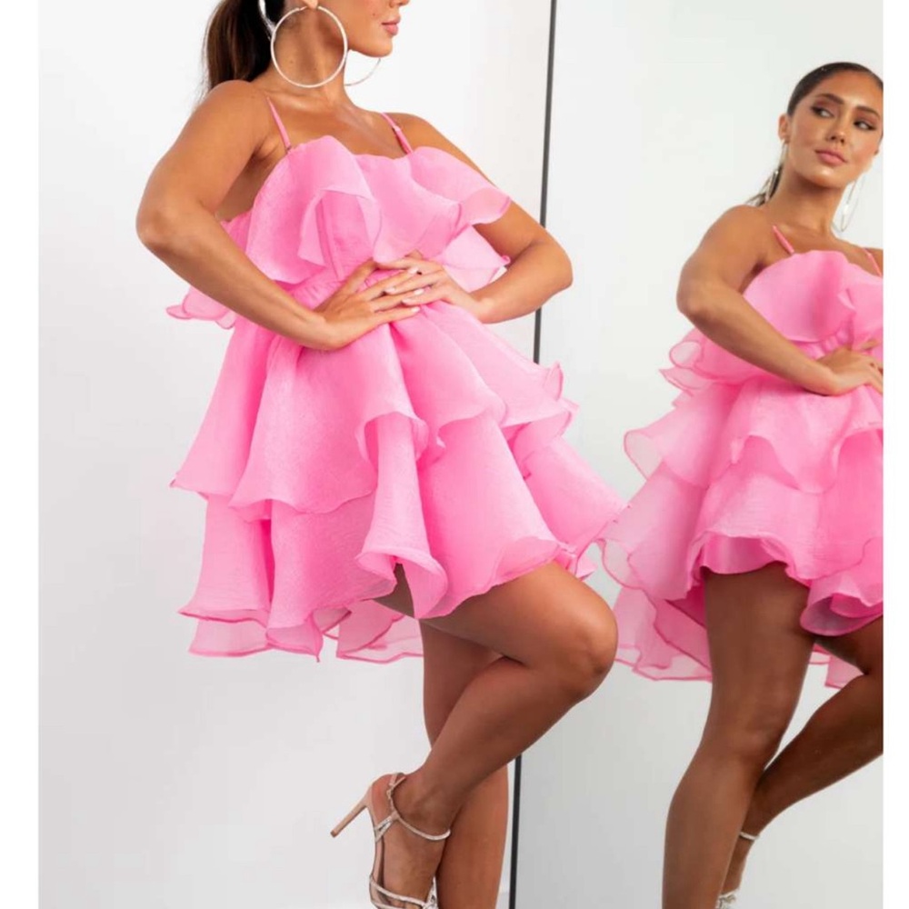 Pink ruffle dress